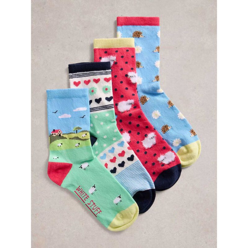 White Stuff 4Pk Springtime Ankle Socks image number 1